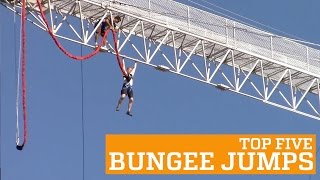 TOP FIVE BUNGEE JUMPS  PEOPLE ARE AWESOME [upl. by Ceil898]