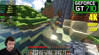 GT 710  Minecraft  4K 1080p 720p  With and without Shaders  EP3 [upl. by Eustasius]