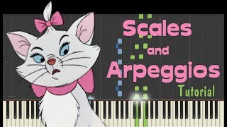 The Aristocats  Scales and Arpeggios  Easy piano cover [upl. by Anabelle]