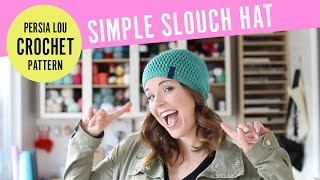 How to Crochet A Simple Slouchy Hat [upl. by Drawyah124]