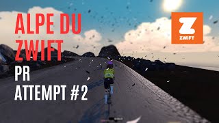 Zwift  Alpe Du Zwift PR Attempt 2 [upl. by Cannon81]