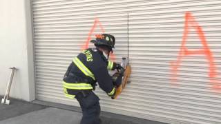 Milpitas Fire Department Commercial Roll Up Door Forcible Entry [upl. by Sonja440]