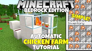 Minecraft Bedrock Auto Chicken Farm SimpleReliable Tutorial MCPE Xbox PC Ps4 [upl. by Gorga18]