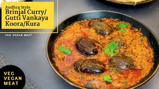 Gutti Vankaya Koora Recipe  Andhra Style Brinjal Curry with Peanuts [upl. by Refinney]