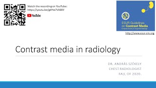 I Radiology lecture  Contrast media [upl. by Alesandrini]