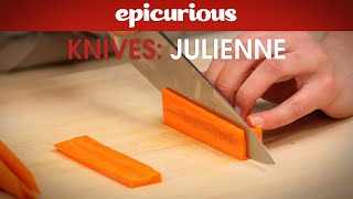 How to Julienne Carrots for Salads  Epicurious Essentials How To Kitchen Tips  Knives [upl. by Norling]