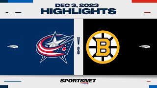 NHL Highlights  Blue Jackets vs Bruins  December 3 2023 [upl. by Pegeen]