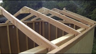 Building amp Installing Roof Rafters  How to Build a Shed [upl. by Denys]