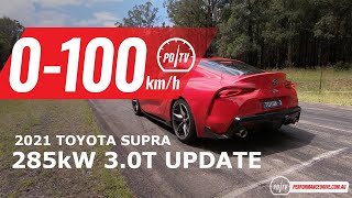 2021 Toyota Supra 285kW 0100kmh amp engine sound [upl. by Agostino]