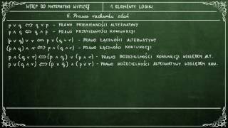 WSTĘP DO MATEMATYKI WYŻSZEJ  16 Prawa rachunku zdań [upl. by Ahsien]