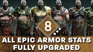 God of War  All Epic Armor Sets  Fully Upgraded Stats Showcase and How to Get The Best Epic Armor [upl. by Noam]