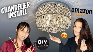 DIY Installing A Crystal Chandelier [upl. by Ania]