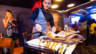 Brazilian Steakhouse  HUGE BEEF RIBS  14 MEATS CHURRASCARIA in Rio de Janeiro Brazil [upl. by Roman617]