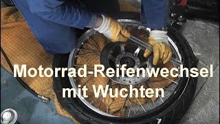 MotorradReifenwechsel mit Wuchten [upl. by Ayoras]