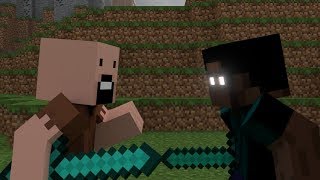 Herobrine Vs Notch  Minecraft Fight Animation [upl. by Akenahs]