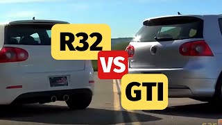 VW Golf R32 vs VW GTI [upl. by Sirak]