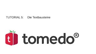 Praxissoftware tomedo Tutorial 5 Die Textbausteine [upl. by Horwath]