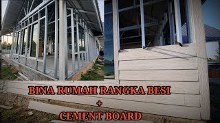 DIY Bina Rumah Rangka Besi C Channel dan Cement Board SheraTimelapse [upl. by Leiuqeze]