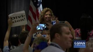 Protesters amp Debbie Wasserman Schultz CSPAN [upl. by Nalyorf]