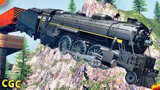 Steam train crashes 8 BeamNG Drive [upl. by Mcclain]