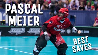 Pascal Meier  Best Floorball Goalkeeper Saves [upl. by Ynalem]