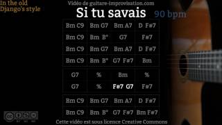 Si tu savais 90 bpm  Gypsy jazz Backing track  Jazz manouche [upl. by Murrah]