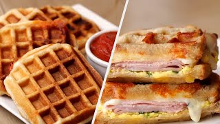 How To Make Savory Waffles 5 Ways • Tasty Recipes [upl. by Winnie448]