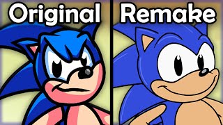 SONIC SEZ Original VS Redone  FNF Mods [upl. by Airtal]