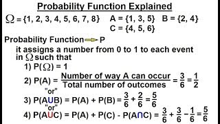 Probability amp Statistics 8 of 62 The Probability Function  A First Look [upl. by Ayitahs]