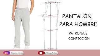 DIY Pantalón para hombre patronaje y confección  moldes gratis [upl. by Nwhas]