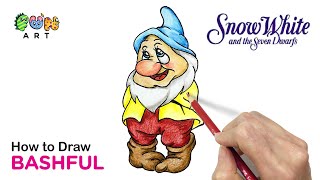 How To Draw BASHFUL  SNOW WHITE amp THE SEVEN DWARFS  DISNEY  VERY EASY [upl. by Wolsky993]