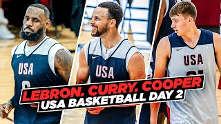 LeBron James amp Steph Curry vs Cooper Flagg During USA Basketball Scrimmage [upl. by Aisilef]