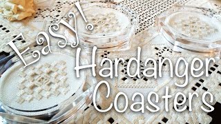 Hardanger Embroidery Tutorial for Beginners Hardanger Embroidery in a Coaster [upl. by Lasyrc]