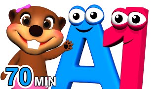 ABCs 123s  More  Alphabet Numbers Nursery Rhymes  Kids Learn 3D Cartoons by Busy amp Baby Beavers [upl. by Ocir]