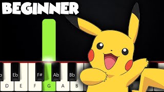 Pokemon Theme Song  BEGINNER PIANO TUTORIAL  SHEET MUSIC by Betacustic [upl. by Yatnwahs464]