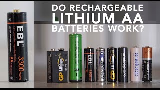 New rechargeable lithium AA batteries tested against eneloop oneuse lithium 9v amp 18650 cells 4K [upl. by Pacificia]