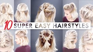 10 Easy Half Up hairstyles for SHORT HAIR Tutorial  Milabu [upl. by Oramug]