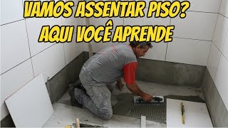 Como assentar o piso do banheiro Parte 15 [upl. by Acus]