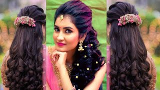 South Indian Bridal Engagement Reception Hairstyle By Avanthi Creations [upl. by Althee]