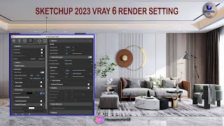 SKETCHUP IT  VRay 6 Sketchup 2023 interior  Realistic Render Settings  Render Setting vray [upl. by Iot50]