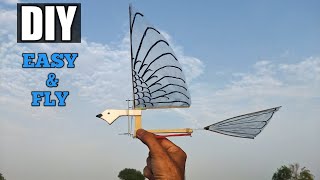 Make a rubber band powered ornithopter at home ornithopter flappingflight [upl. by Clayborn668]