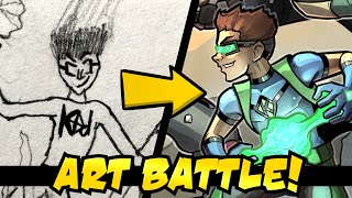 Redrawing My Childhood Superheroes for an ART BATTLE Ft Ben Mellinger Art [upl. by Cullen4]