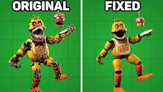 Fixed VS Original Animatronics in Five Nights at Freddys 1 [upl. by Nayrb]