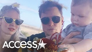 Elon Musk amp Grimes Rare Family Photo w Son [upl. by Einaffyt]