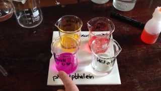 Methyl Orange and Phenolpthalein Colours in Acid and Alkali with End Points ALevel Chemistry Prac [upl. by Jordain]