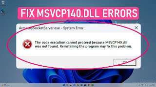 Fix MSVCP140dll Missing or Not Found In Windows 1110 amp older [upl. by Nicholas]