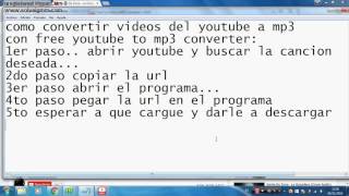 como convertir videos a mp3 con free youtube to mp3 converter [upl. by Alyahc]