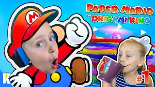 Little Flash and Ava Play Paper Mario The Origami King Gameplay Part 1 [upl. by Jelena]