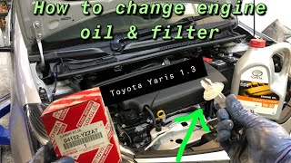 Toyota Yaris 20112017 How to change engine oil and filter [upl. by Seymour]