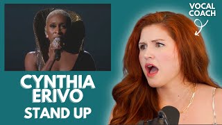 CYNTHIA ERIVO I quotStand Upquot I Vocal Coach Reacts [upl. by Clynes]